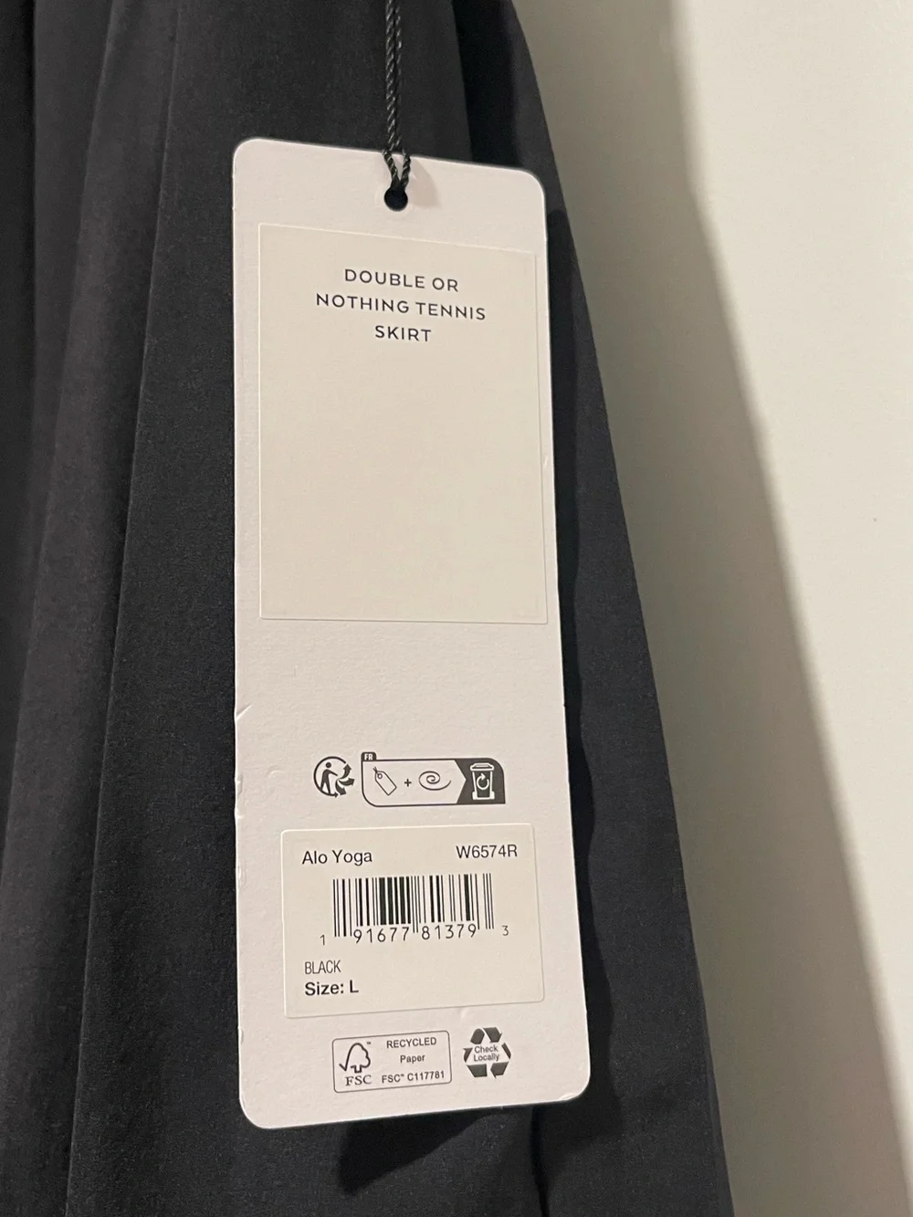 ALO Yoga Black Pleated Tennis Skirt